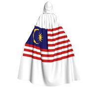 asbwuo Capa con capucha y estampado de la bandera de Malasia para Halloween, ideal para cosplay, fiestas y más.