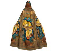 asbwuo Capa con capucha y estampado de mapa del mundo abstracto para Halloween, ideal para cosplay, fiestas y más.