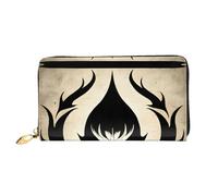 asbwuo Cartera de Cuero con Estampado de Diablo y satanás para Hombre, Delgada, Plegable, con diseño de impresión Completa, Cierre de Cremallera Seguro y Bloqueo RFID.