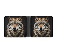 asbwuo Cartera de Cuero Delgada y Duradera con Tarjetero Personalizado con Estampado Hungry Like A Wolf para Hombres y Mujeres, Viajes de Trabajo.