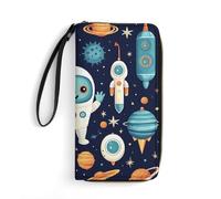 asbwuo Cartera de Mujer Estilo Robot con Cremallera de Piel sintética, Tipo Clutch, de Viaje, Larga, Organizador de Tarjetas