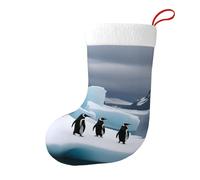 asbwuo Christmas Decorative Stocking - Perfect for Decorating Offices, Trees, Fireplaces Penguins On The Iceberg Printing