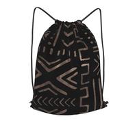 asbwuo Contemporary African Mud Cloth Print Outdoor Leisure Drawstring Backpack, Lightweight Waterproof Sports Bag For Men & Women - Gym, Yoga