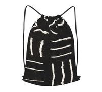 asbwuo Contemporary African Mud Cloth Print Outdoor Leisure Drawstring Backpack, Lightweight Waterproof Sports Bag For Men & Women - Gym, Yoga, Travel