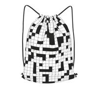 asbwuo Crossword Puzzle Pattern Outdoor Leisure Drawstring Backpack, Lightweight Waterproof Sports Bag For Men & Women - Gym, Yoga, Travel