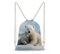 asbwuo Cute Polar Bear Drawstring Backpack Sport Gym Bags Yoga Shopping Travel Casual Daypacks for Women Men