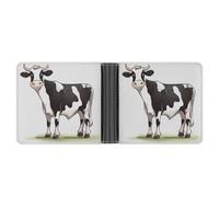 asbwuo Dairy Cow Leather Bifold Wallet with 2 Hidden Pockets 6 Card Slots Slim Wallets for Cash, Cards, and ID