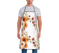 asbwuo Delantales de cocina estéticamente con diseño de mariquita para hombres y mujeres, bonito delantal de chef divertido para hornear jardinería