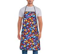 asbwuo Delantales de cocina realistas de guijarros coloridos para hombres y mujeres, bonito delantal de chef divertido para hornear jardinería