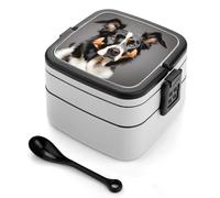 asbwuo Dog Breed Bento Box 1000ml Leak Proof Lunch Container with Removable Dividers & Spoon - BPA-Free PP Stackable Lunch Box for Work, Office, Picnic, Travel, Dining Out