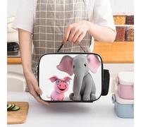 asbwuo Elephant And Piggie Insulated Lunch Bag for Women Lunch Box Large Capacity, Leakproof Tote with Detachable Handles- 5-Hour Cold/Hot Retention Cooler Bag for Office, Picnic, Camping