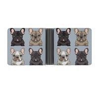 asbwuo French Bulldog Leather Bifold Wallet with 2 Hidden Pockets 6 Card Slots Slim Wallets for Cash, Cards, and ID