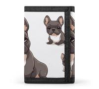 asbwuo French Bulldog Slim Wallets for Men Money Clip Card Holder Wallet Men's Trifold Wallet and Coin Pocket