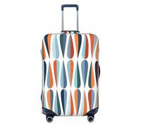 asbwuo Funda de Equipaje con Estampado Retro Moderno de Mediados de Siglo con Formas de Gota, Protector de Maleta de Moda, Lavable, Resistente a los arañazos, Negro, M