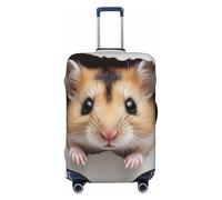 asbwuo Funda elástica Lavable para Maleta con diseño de hámster asomándose por un Agujero, Protectora antiarañazos, con Cremallera Oculta, para Maletas de 18 a 32 Pulgadas (tamaño Grande).