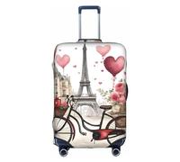 asbwuo Funda para Maleta Resistente a los arañazos con diseño de corazón de Bicicleta con Perfume de Vino y café Love Paris Tower, Maleta incluida