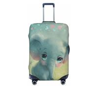 asbwuo Funda Protectora elástica Lavable con diseño de Adorable elefantito bebé en un Prado Floral. Talla Extragrande (para Maletas de 74-81 cm).