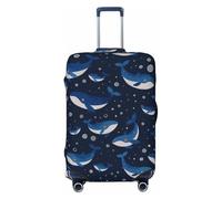 asbwuo Funda Protectora elástica Lavable con diseño de Ballena y Burbujas para Maleta, tamaño Grande (de 25 a 28 Pulgadas).
