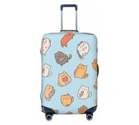 asbwuo Funda Protectora elástica Lavable con diseño de un Adorable Gato de Dibujos Animados para Maleta (para Maletas de 45-53 cm).