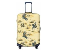 asbwuo Funda Protectora elástica Lavable con Estampado de Vaquero del Oeste Vintage en el Desierto. Tamaño Grande (para Maletas de 25 a 28 Pulgadas).