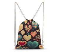 asbwuo Heart Crush Flower Drawstring Backpack Sport Gym Bags Yoga Shopping Travel Casual Daypacks for Women Men