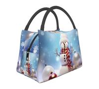 asbwuo Insulated Lunch Bag for Women Men White Merry Christmas Lunch Box for Adult Reusable Lunch Tote Bag for Work Picnic Travel