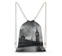 asbwuo London Drawstring Backpack Sport Gym Bags Yoga Shopping Travel Casual Daypacks for Women Men