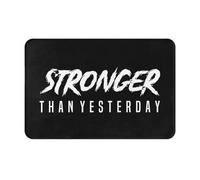 asbwuo Más Fuerte Que Ayer - Felpudo de Culturismo, Resistente y Duradero, para Exteriores e Interiores, de Franela Brillante y Decorativo, Ideal para la mesita de Noche y la Sala de Estar.