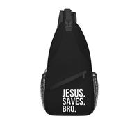 asbwuo Mochila bandolera con la frase Jesus Saves para hombre y mujer, ideal para senderismo, viajes, mochila cruzada de día