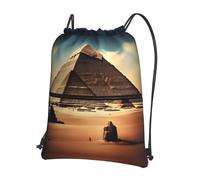 asbwuo Mochila deportiva con bolsillo y cremallera con estampado floral de Dreaming of the Pyramids of Khufu, ideal para viajes.