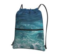 asbwuo Mochila deportiva con bolsillo y cremallera con estampado floral The Deep Ocean, ideal para viajar.