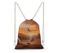 asbwuo Native American Tribes Drawstring Backpack Sport Gym Bags Yoga Shopping Travel Casual Daypacks for Women Men
