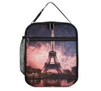 asbwuo Pink Eiffel Tower Lunch Bag for Work & Travel - Leakproof Insulated Bento Box Cooler Tote for Men & Women