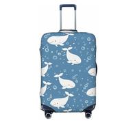 asbwuo Preciosa Funda Protectora elástica Lavable con diseño de Ballena y Burbujas para Maleta, tamaño Extragrande (para Maletas de 74-81 cm).