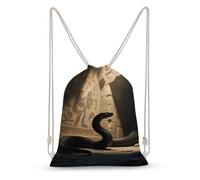 asbwuo Python in Ancient Tomb Drawstring Backpack Sport Gym Bags Yoga Shopping Travel Casual Daypacks for Women Men