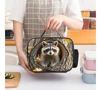 asbwuo Raccoon in The Fall Tree Hole Insulated Lunch Bag for Women Lunch Box Large Capacity, Leakproof Tote with Detachable Handles- 5-Hour Cold/Hot Retention Cooler Bag for Office, Picnic, Camping