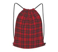 asbwuo Royal Stewart Tartan Outdoor Leisure Drawstring Backpack, Lightweight Waterproof Sports Bag For Men & Women