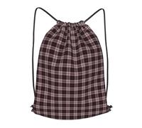 asbwuo Scottish Clan Macpherson Tartan Outdoor Leisure Drawstring Backpack, Lightweight Waterproof Sports Bag For Men & Women - Gym, Yoga, Travel