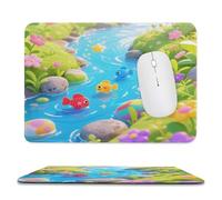 asbwuo Sous-Main imperméable Creek Pebbles, Avec coutures Anti-effilochage et Dessous en Caoutchouc antidérapant, idéal pour Souris Sans Fil au Bureau et à la Maison.