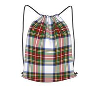 asbwuo Stewart Royal Dress Plaid Scottish Outdoor Leisure Drawstring Backpack, Lightweight Waterproof Sports Bag For Men & Women - Gym, Yoga, Travel