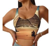 asbwuo Sujetador Deportivo Dreaming of The Pyramids of Khufu para Mujer, Sujetador de Cobertura Completa, Sujetador de Yoga Estampado con Copas extraíbles