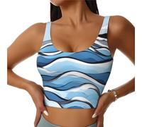 asbwuo Sujetador Deportivo Waves Lapping at The Rocks para Mujer, Sujetador de Cobertura Completa, Sujetador de Yoga Estampado con Copas extraíbles