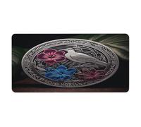 asbwuo Tapis de Bureau Hibiscus et Lierre 30 x 60 cm Avec bords cousus, Grand Tapis de Souris Gaming antidérapant en Caoutchouc pour ordinateur de Bureau, ordinateur Portable et Bureau à Domicile.