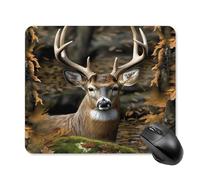 asbwuo Tapis de Souris carré imperméable à Motif cerf Camouflage, antidérapant, pour le jeu Sur Bureau, au Bureau et à la Maison