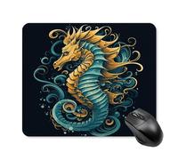 asbwuo Tapis de Souris carré imperméable à Motif hippocampe Bleu, antidérapant, idéal pour le jeu Sur Bureau, au Bureau et à la Maison.