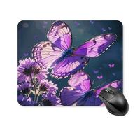 asbwuo Tapis de Souris carré imperméable Avec jolis Papillons Violets, antidérapant, idéal pour le jeu Sur Bureau, au Bureau et à la Maison.