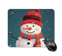 asbwuo Tapis de Souris carré imperméable Avec Motif Bonhomme de Neige de Noël, antidérapant, pour le Bureau, Les Jeux et la Maison.