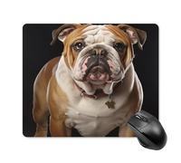 asbwuo Tapis de Souris carré imperméable Avec Motif bouledogue Anglais, antidérapant, idéal pour Les Jeux Sur Bureau, au Bureau et à la Maison.