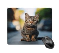 asbwuo Tapis de Souris carré imperméable Avec Motif chaton tigré Brun, antidérapant, idéal pour le jeu Sur Bureau, au Bureau et à la Maison.