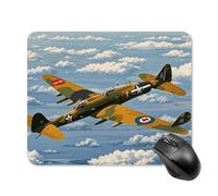 asbwuo Tapis de Souris carré imperméable Avec Motif d'avions World II, antidérapant, idéal pour Les Jeux Sur Bureau, au Bureau et à la Maison.